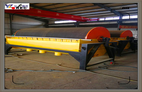 永磁筒式磁選機，濟南永磁筒式磁選機_遠力濟南永磁筒式磁選機磁偏角怎麼調整優缺點的結構磁場分布圖